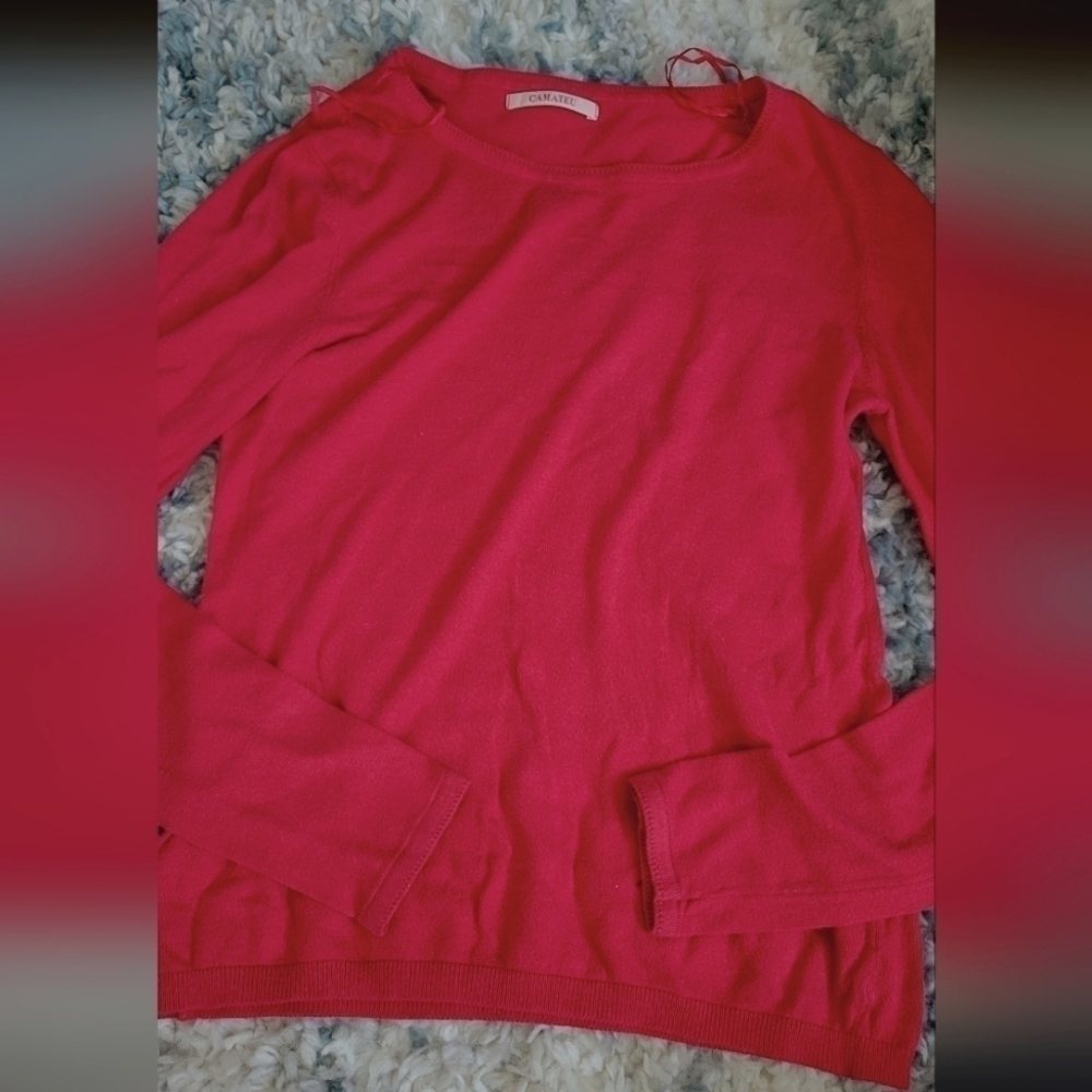 Camaieu dark burgundy xs long sleeve sweater